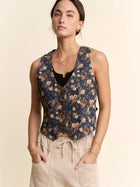 Vintage Bloom Denim Vest